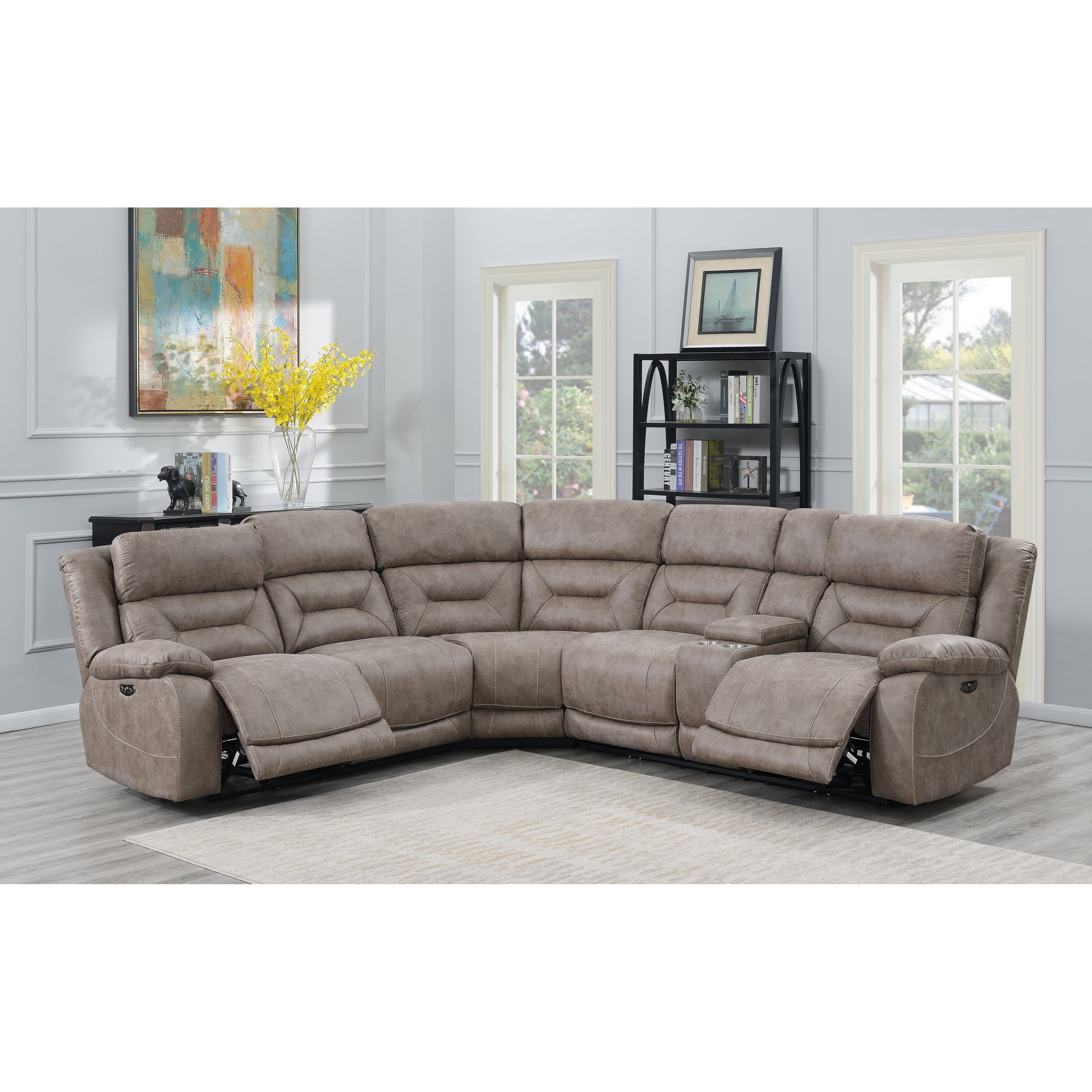 Steve Silver Aria 3 Piece Reclining Sectional Sofa with USB Port